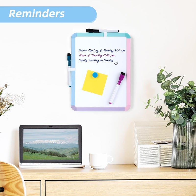 VUSIGN Small White Board Dry Erase, 8.5'' x 11'' Magnetic Dry Erase Board, Mini Whiteboard with Markers for Kids, Students, Fridge, Wall, Locker - Image 3